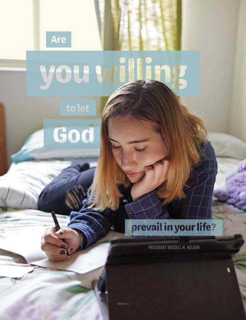 young woman studying in bedroom