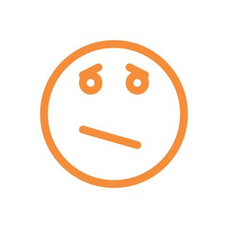 orange unhappy face icon