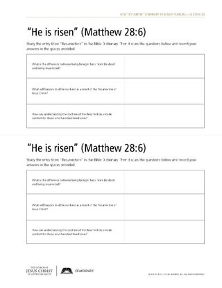 handout, He is risen