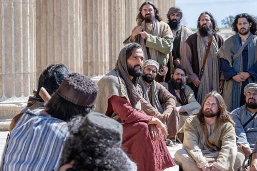 The Savior teaching in Jerusalem.