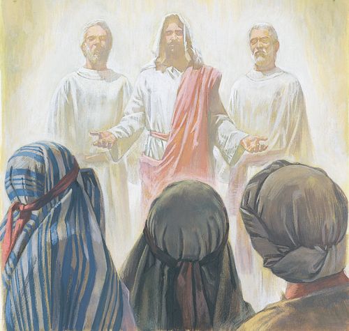 Jesus Christ during the Transfiguration appears in His glory with Moses and Elias to Peter, James and John - ch.37-4