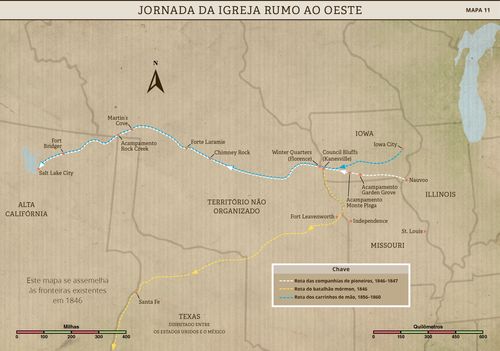 mapa da jornada para o oeste