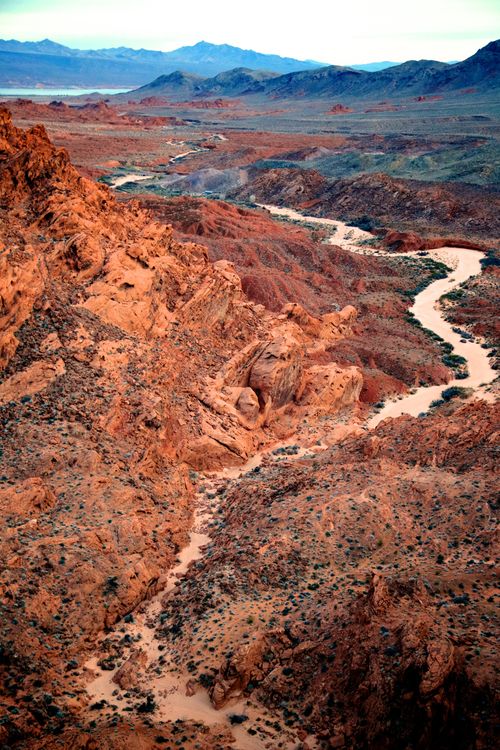 A river flowing through Fire State Park in Nevada.