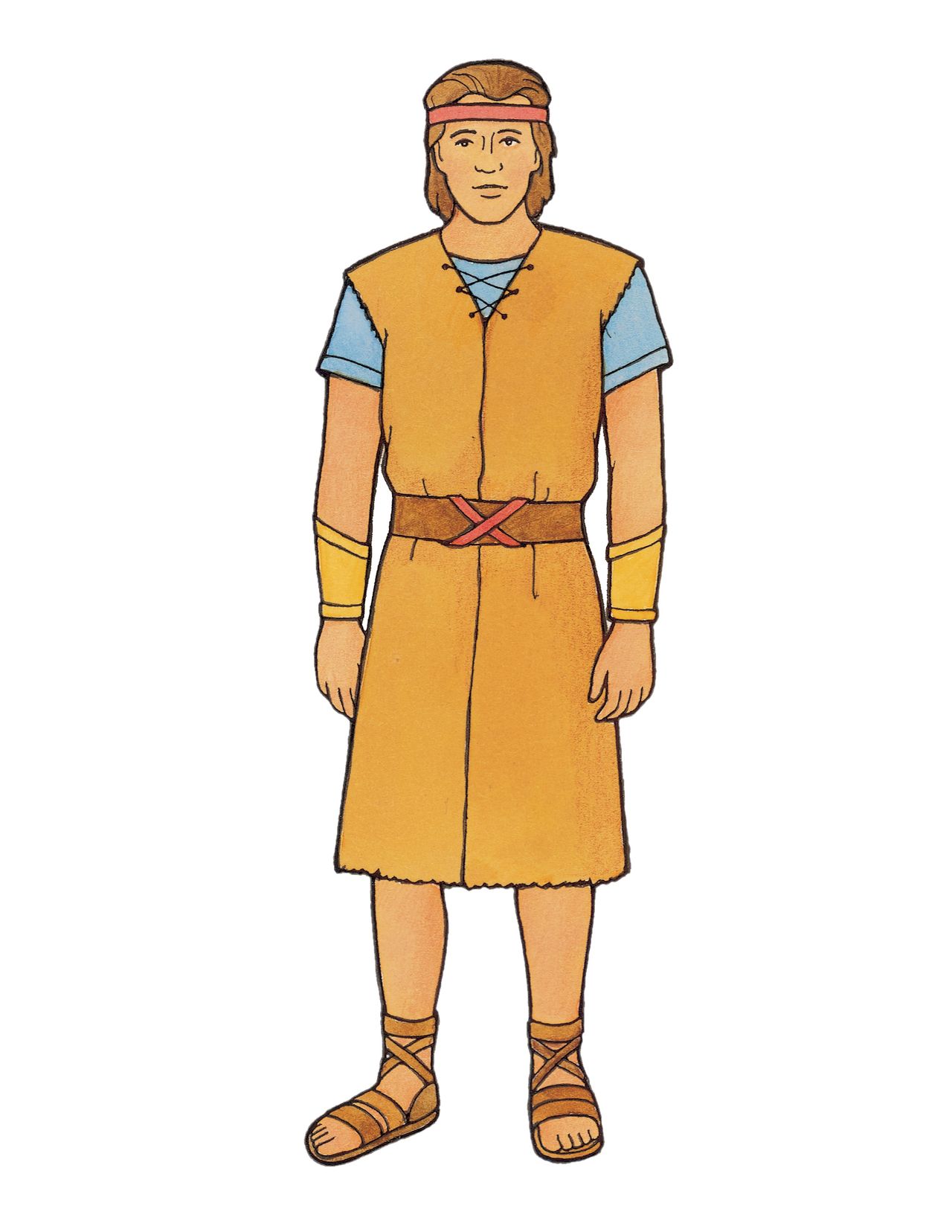 Nephi from the Book of Mormon, dressed in traditional clothing.
