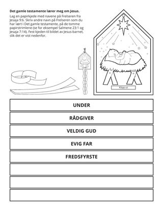 aktivitetsside: Det gamle testamente lærer meg om Jesus