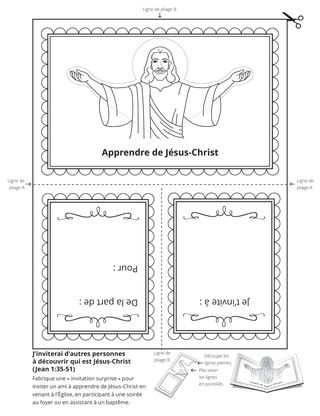 page d’activité : apprendre à connaître Jésus-Christ