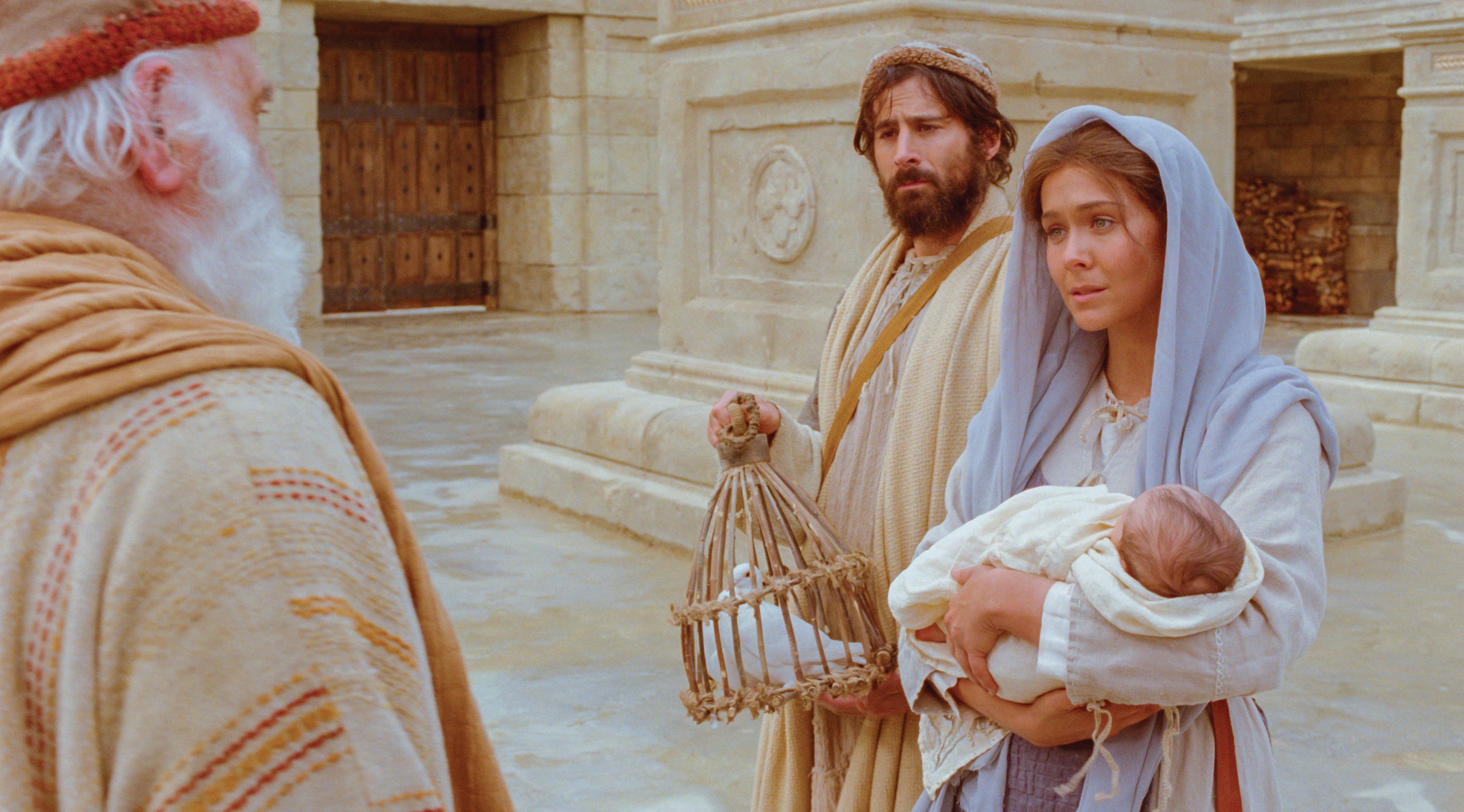 María, José y el niño Jesús en el templo.