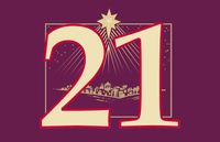 numeral 21 with star over Bethlehem