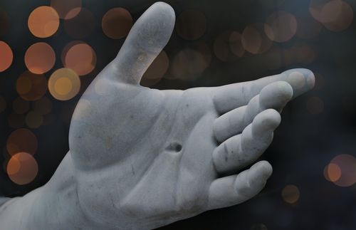 hand from statue of the Savior