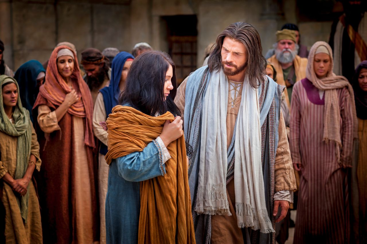 Jesus teaches about compassion when confronted with a woman accused of adultery