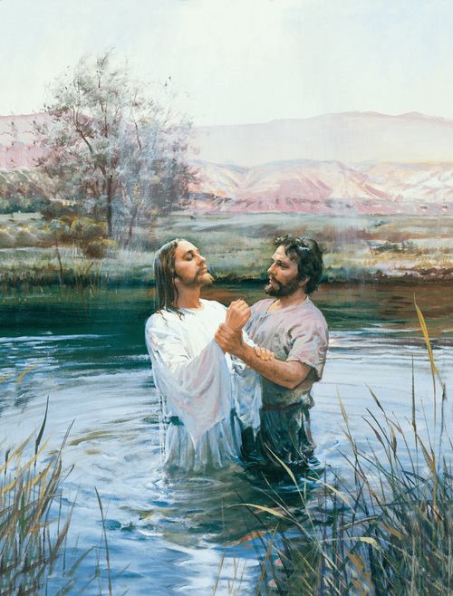 Juan el Bautista bautiza a Jesús
