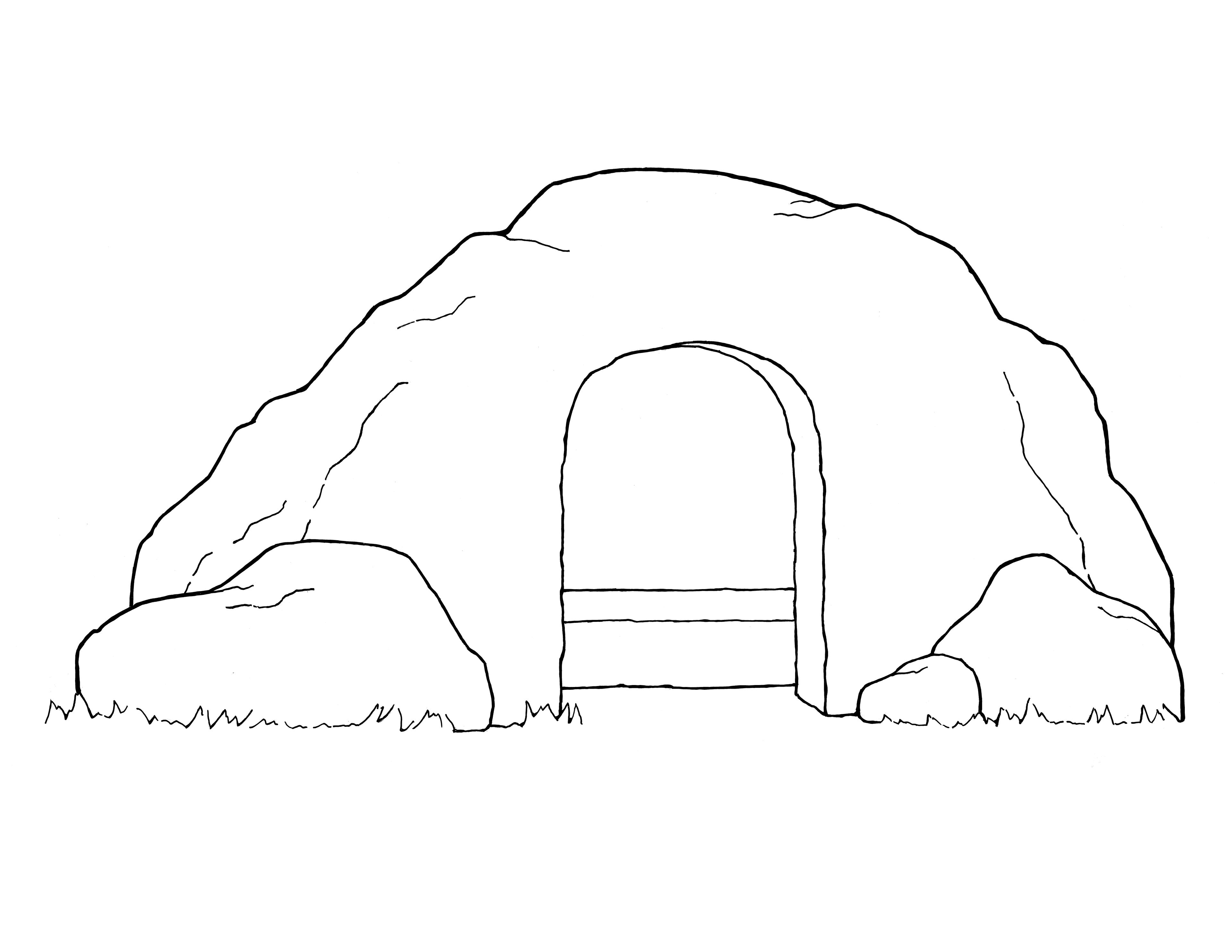 An illustration of the empty tomb, from the nursery manual Behold Your Little Ones (2008), page 123.
