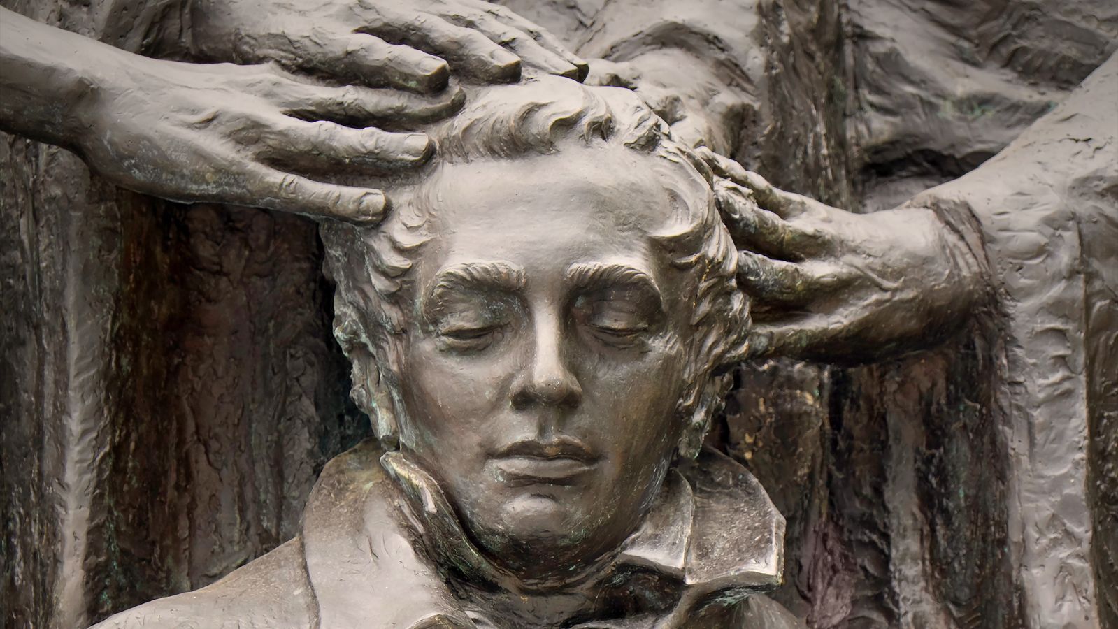 PRS:  Priesthood Restoration Site - Statue closeup of  Joseph Smith