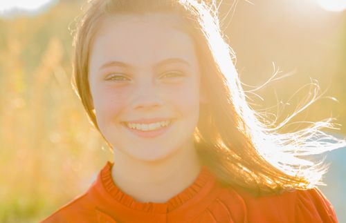 young girl smiling