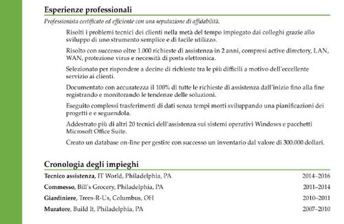 good résumé example