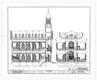 Architectural drawing of the Kirtland Temple