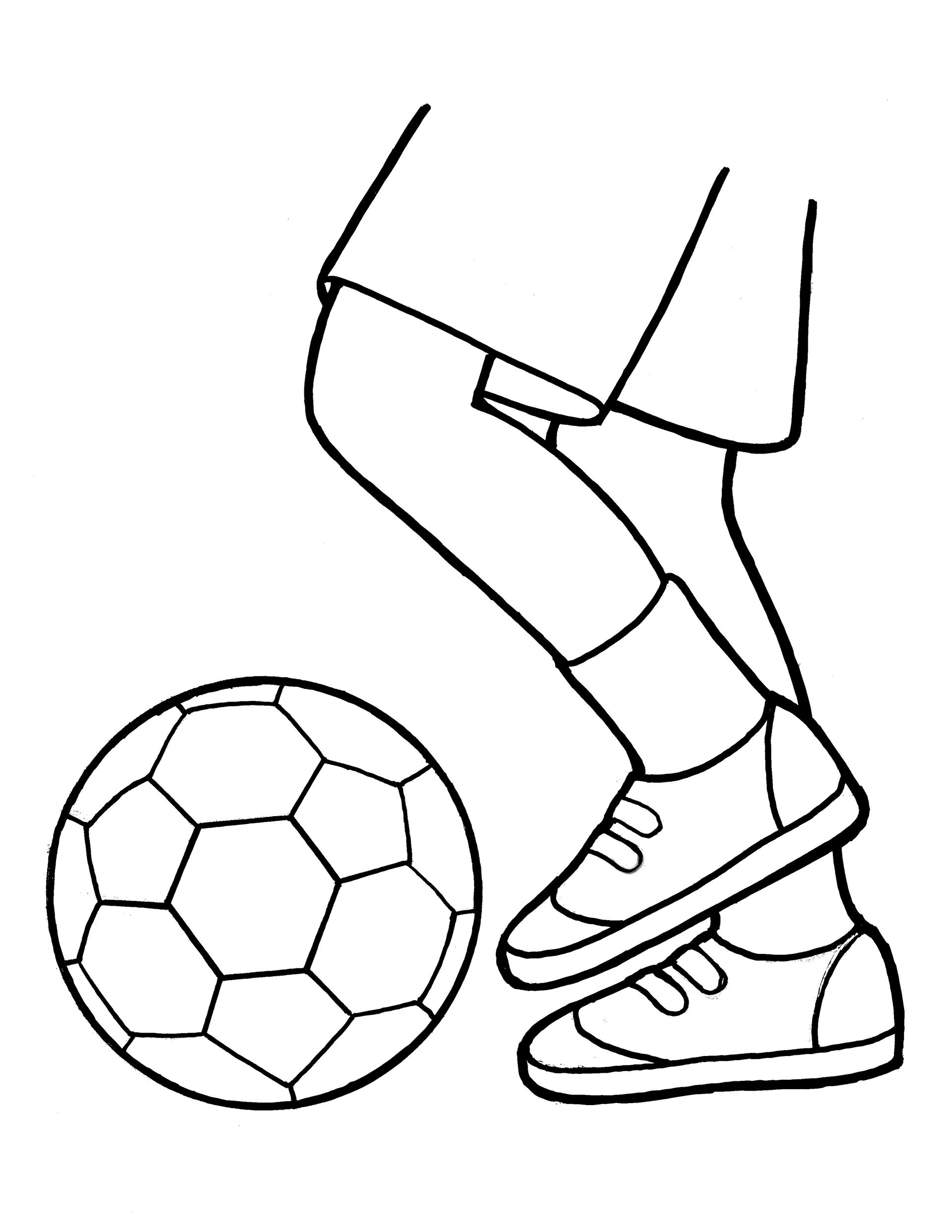 An illustration of a foot kicking a soccer ball, from the nursery manual Behold Your Little Ones (2008), page 47.