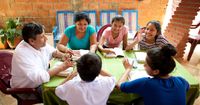 family studying scriptures