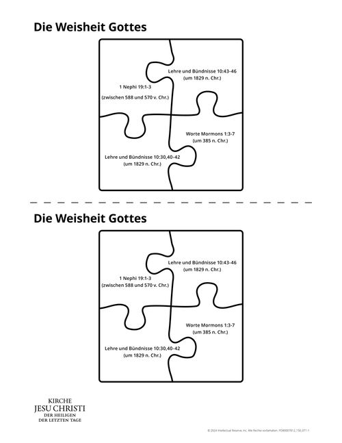 Arbeitsblatt: Die Weisheit Gottes