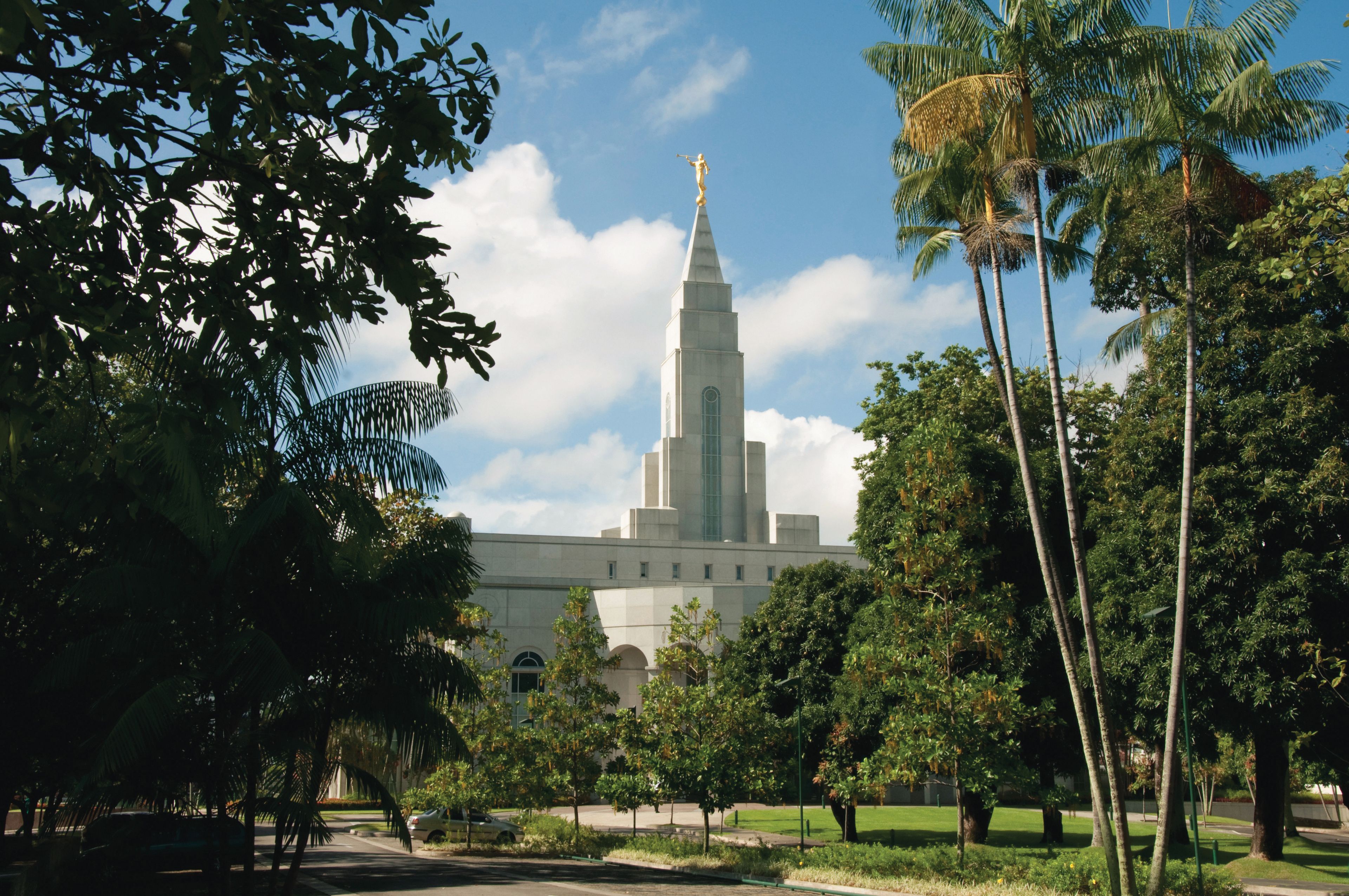 The Recife Brazil Temple spire, including scenery.