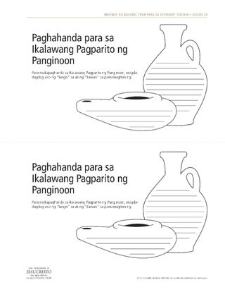 handout, Paghahanda para sa Ikalawang Pagparito ng Panginoon