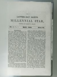 The first issue of the Millennial Star