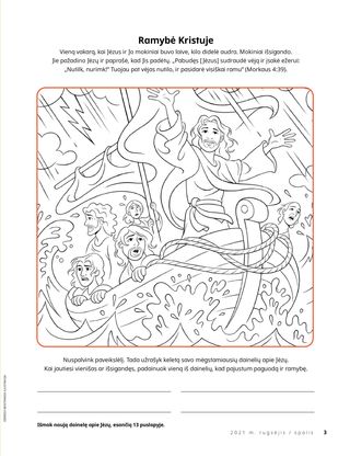 coloring page of Jesus calming the storm