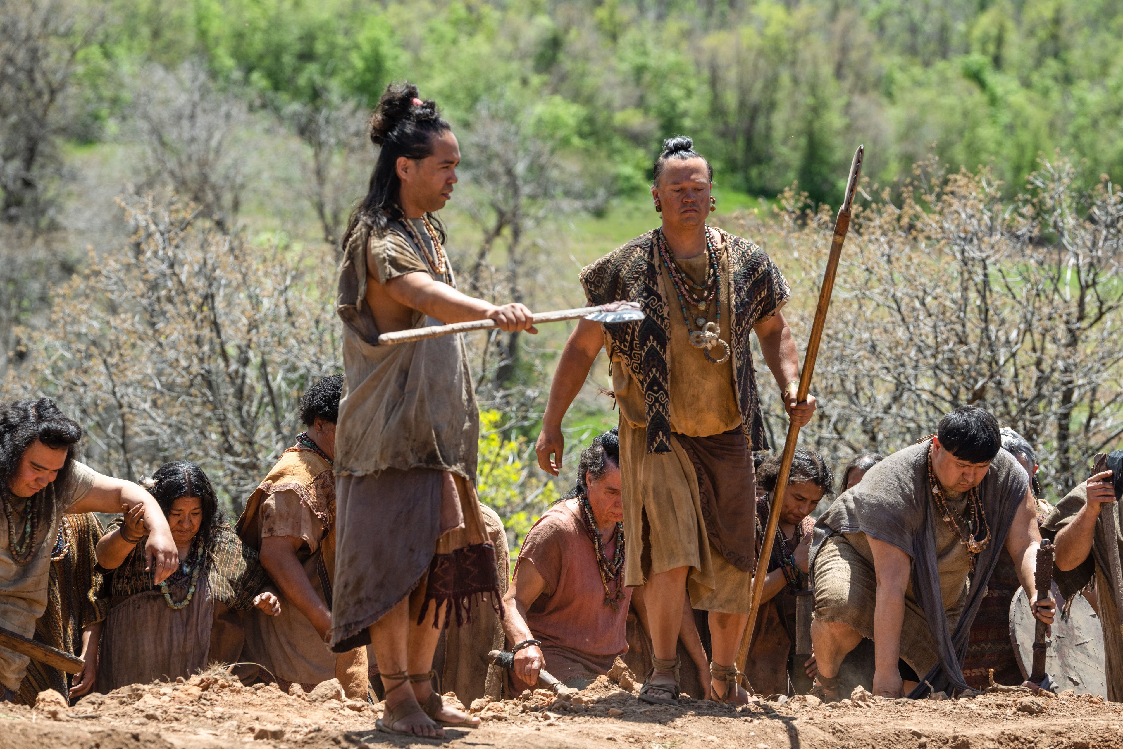 The people of Anti-Nephi-Lehi bury their weapons of war after making a covenant with the Lord.