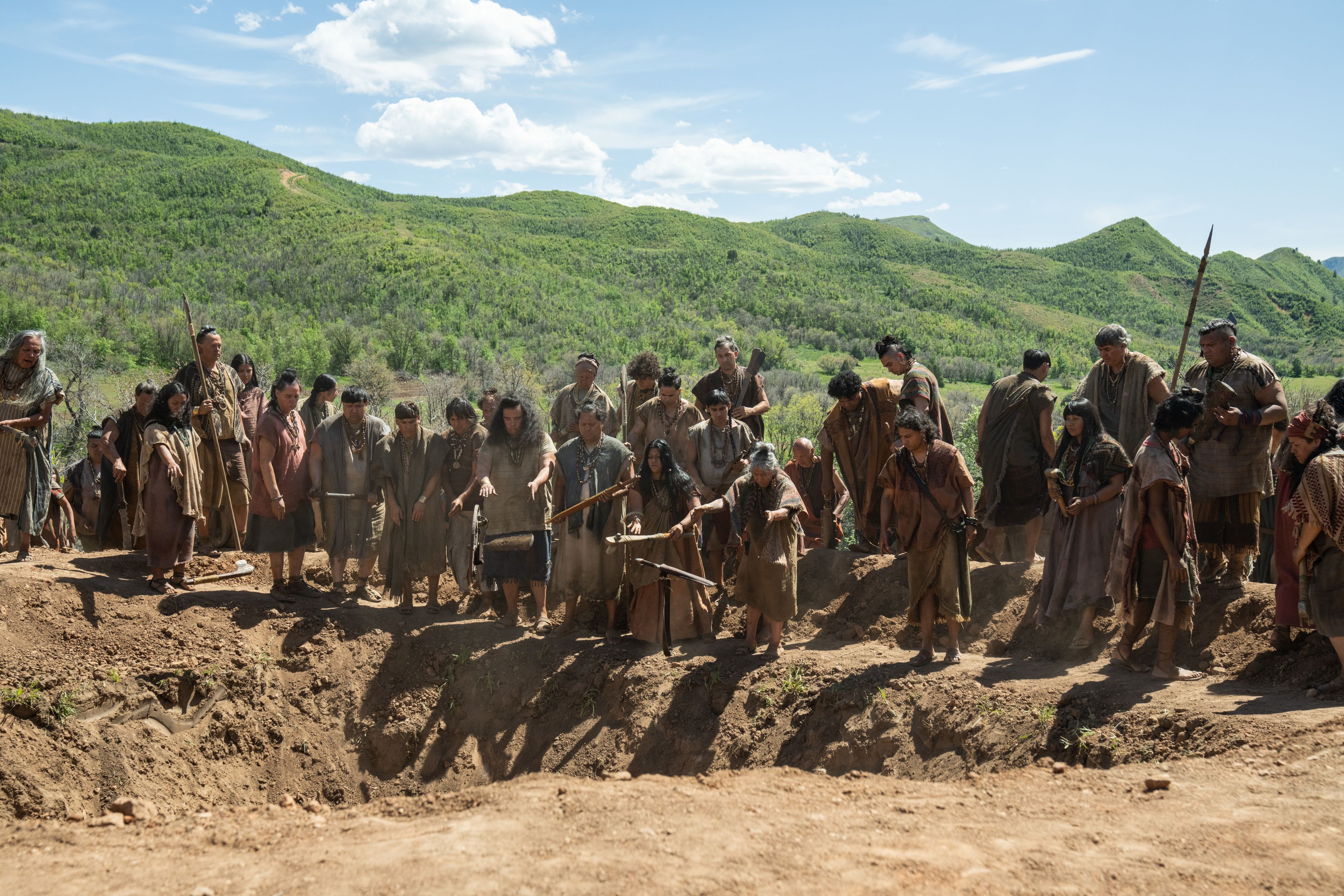 The people of Anti-Nephi-Lehi bury their weapons of war after making a covenant with the Lord.