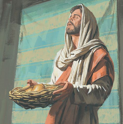 Jesus blessing bread