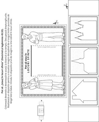 pagină cu activități: Pot sta în locuri sfinte