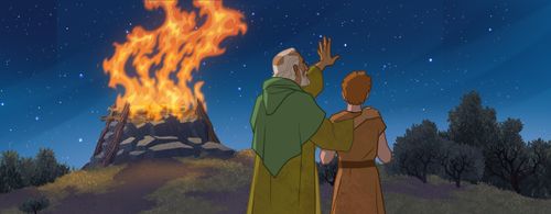 Abraham and Isaac looking at sky