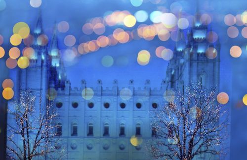 lights and Salt Lake Temple