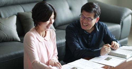 couple studying scripture at home