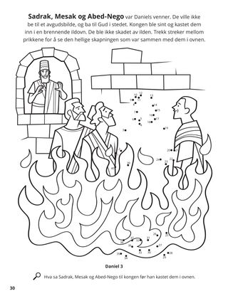 Shadrach, Meshach, and Abed-nego coloring page