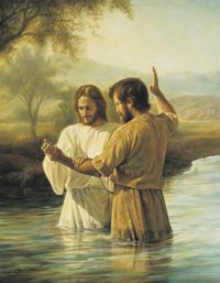 Jonas Krikštytojas krikštija Jėzų