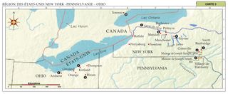 carte de la région New York-Pennsylvanie – Ohio