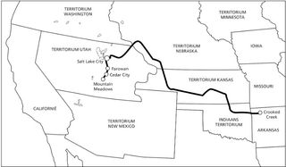 map, wagon train route
