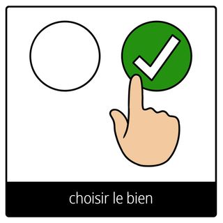 Pictogramme de l’Évangile pour « choisir le bien »