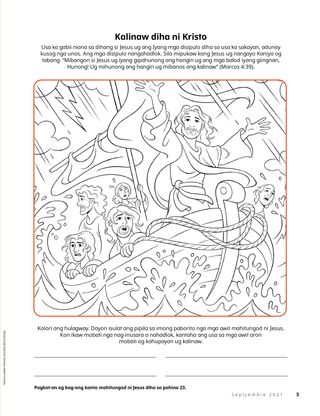 coloring page of Jesus calming the storm