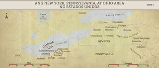 Mapa 5: Ang New York, Pennsylvania, at Ohio Area sa Estados Unidos