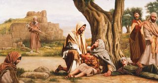 Christ healing a sick woman