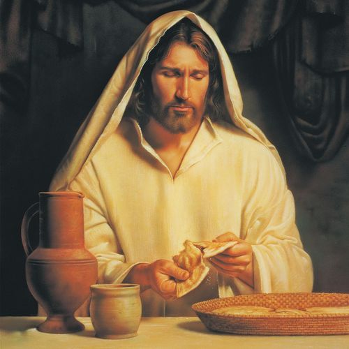 Jesus breaking bread