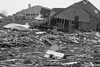 Destruction after hurricane