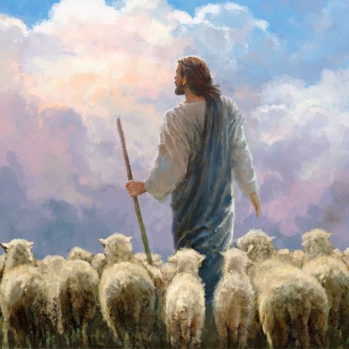 基督带领着羊群