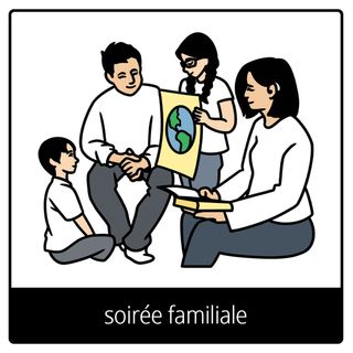 Pictogramme de l’Évangile pour « soirée familiale »