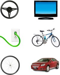 computer, bike, car
