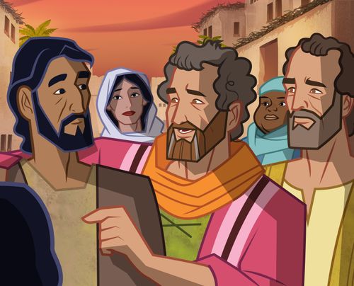 Gravura de Moisés conversando com o povo. 
Êxodo 12:3, 13, 23