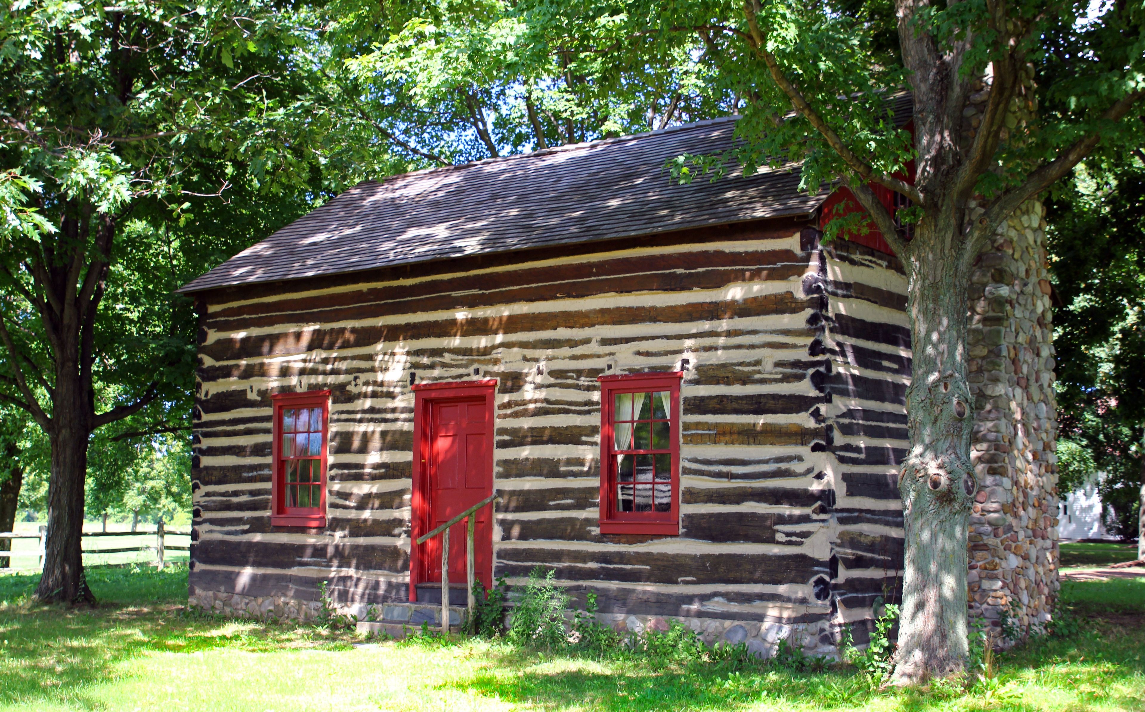 A view of the Peter Whitmer cabin in Fayette, New York.