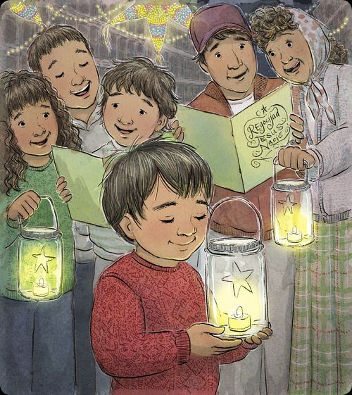 child holding lantern